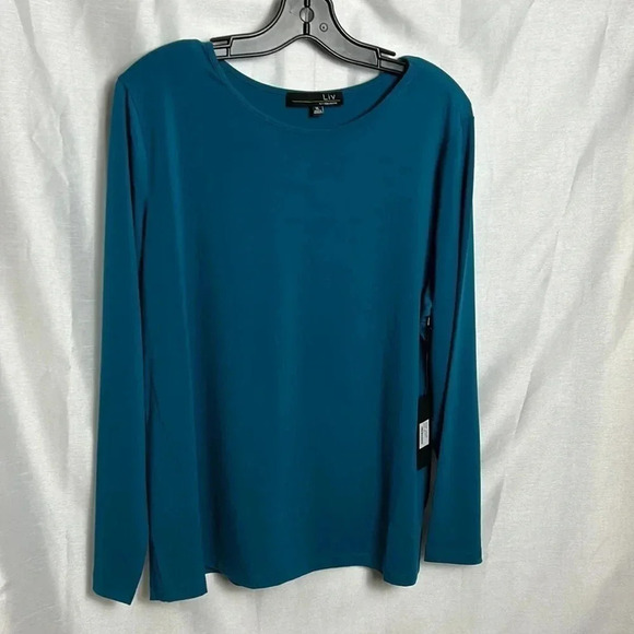 HABITAT. LIV sweater,NWT women turquoise,relax fit ,super comfy,everyday,PTP 22” - Picture 3 of 8